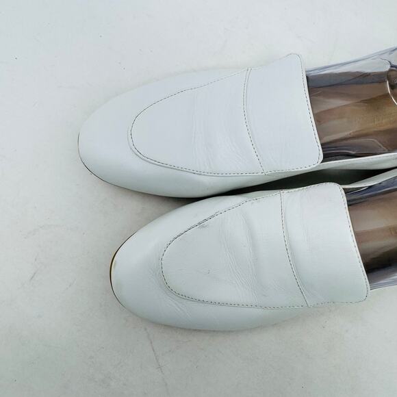 Everlane White Leather Loafers Women’s Size 9 Slip-On Flats Minimalist Preppy - Picture 2 of 13